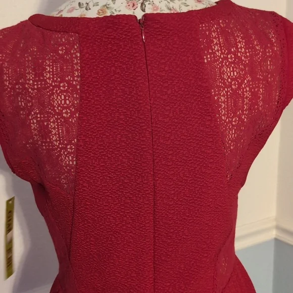 Gianni Bini red dress sheer neckline - stunning! Valentines!! - Picture 7 of 8